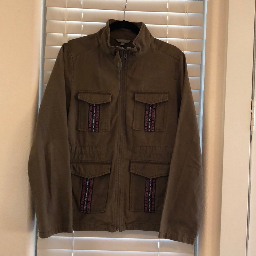 Green bomber jacket with embroidery!